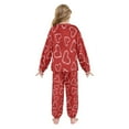thumbnail image 3 of Fluffy Pajamas Set Fuzzy Winter Warm Pj Sets Pullover Tops and Long Pants Candy Cane-shaped Hearts Pattern X-Large, 3 of 8