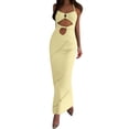 thumbnail image 2 of Bathing Suit Cover Up Beach Clothes for Women Swimwear Cover Ups Women's Knit Dress Front Long Beach Clubwear Solid Color Backless Cut Outs, 2 of 6