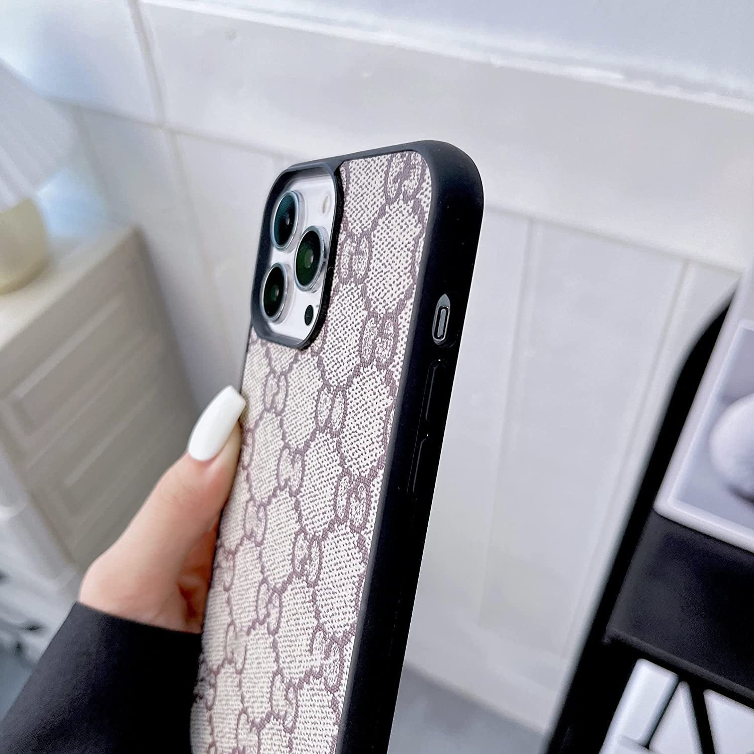 Luxury Square Geometric Leather Phone Case For Iphone 12 11 Pro Se