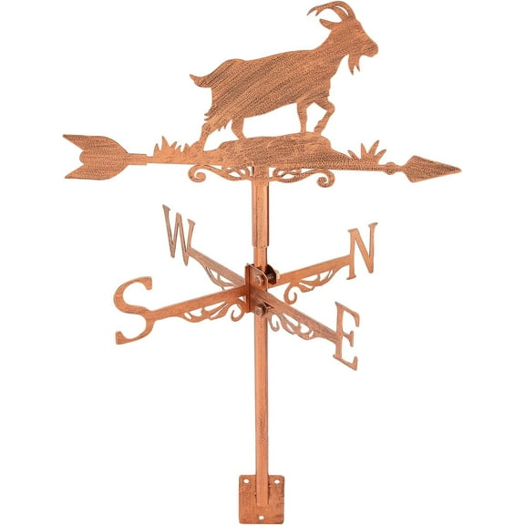 1 Set Goat Weather Vane for Roof Mount Animal Metal Weathervane Wind Direction Indicators Wind Vanes for Yard Outdoor Farm Barn Sheds Garden Patio Decoration