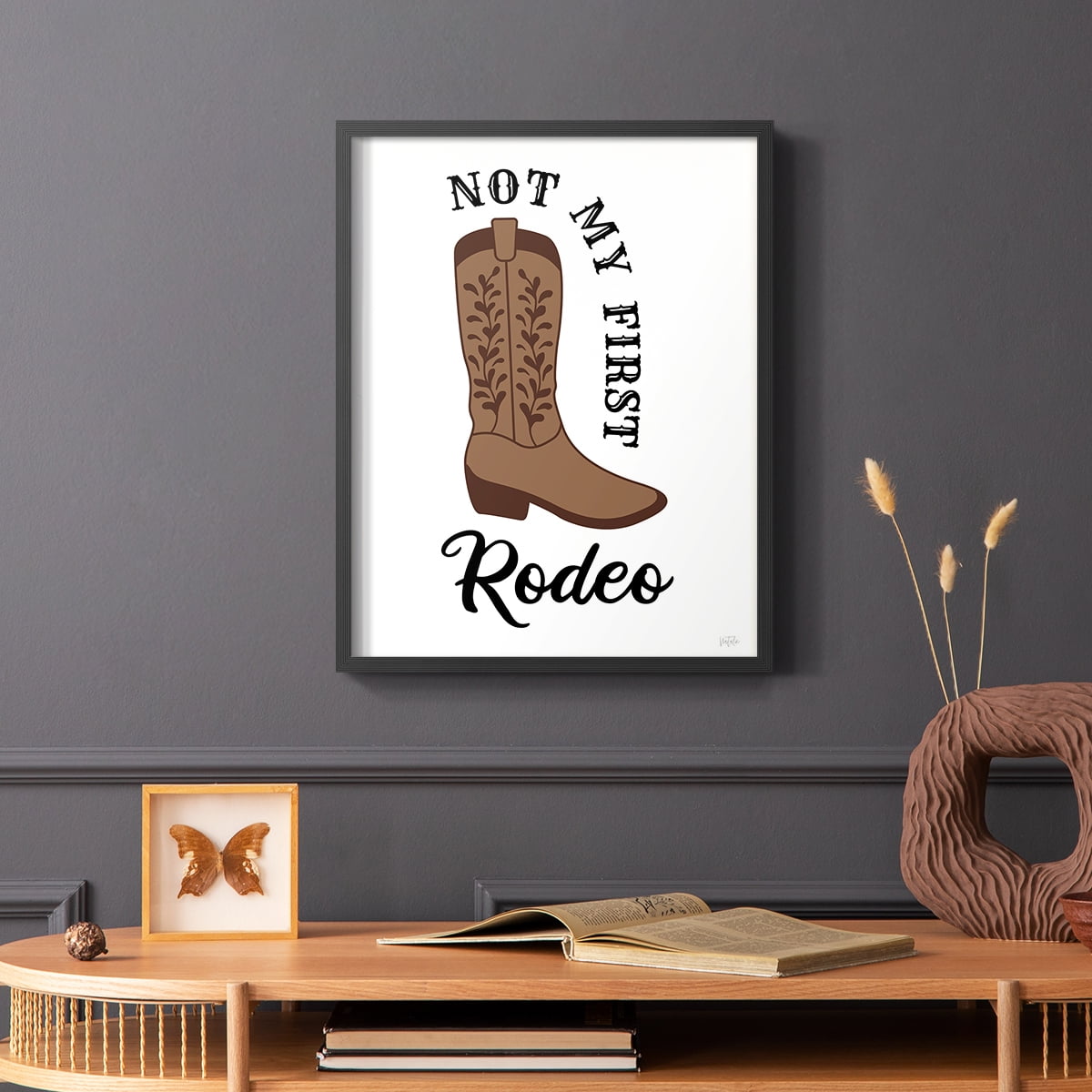 Not My First Rodeo in Black Solid Wood 22 x 28 Framed Print