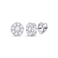 thumbnail image 2 of 10kt White Gold Womens Round Diamond Cluster Earrings 1/2 Cttw, 2 of 2
