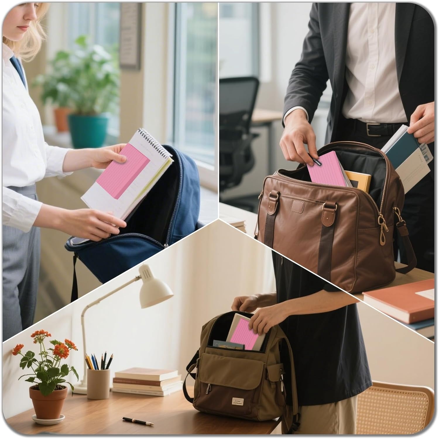 Index Cards Topboutique,Notes Flash Cards,Ruled Index Flashcards,Lined Flashcards,Index Notecards for Office, Lined on Front Blank on Back, 3 x 5 inch,Pink,4 Pack,50 Sheets Per Pack