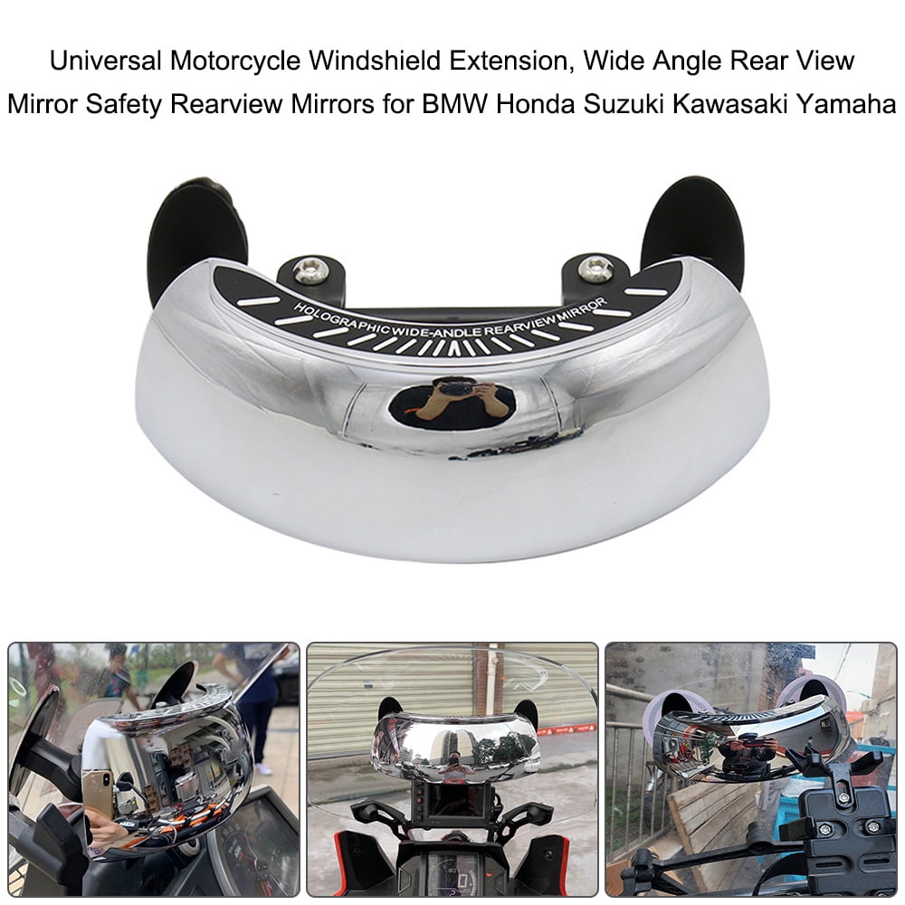 Gecheer Universal Motorcycle Windshield Extension, Wide Angle Rear View