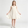 thumbnail image 4 of Girls Party Dress Sleeveless Tulle Tutu Dress Elegant Toddler Flower Girl Wedding Dress for Kids, Ivory, Sizes 4-5Y, 4 of 7