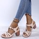 thumbnail image 5 of Moda mujer diapositiva ahueca hacia fuera cómodas sandalias de tacón alto playa zapatos casuales Wmkox8yii  hfjk78, 5 of 9