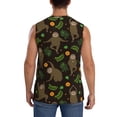 thumbnail image 4 of Lsque Sloth Doing Yoga Print Men's Cotton Blend Sleeveless Muscle Shirts (S-3XL)- Moisture Wicking, Odor Protection, UPF 30+,3X-Large, 4 of 8