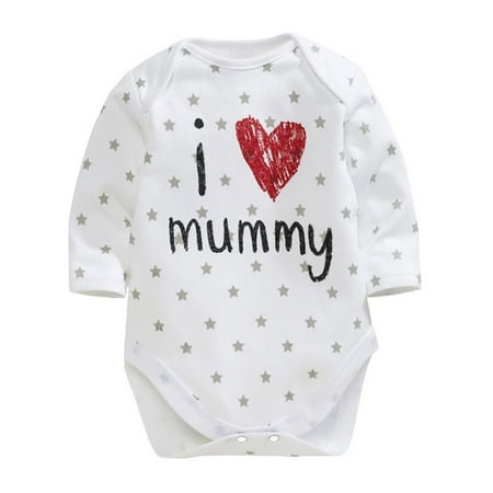 

Baby Girls Bodysuits Boys Valentines Heart Letter Printing Romper Bodysuit