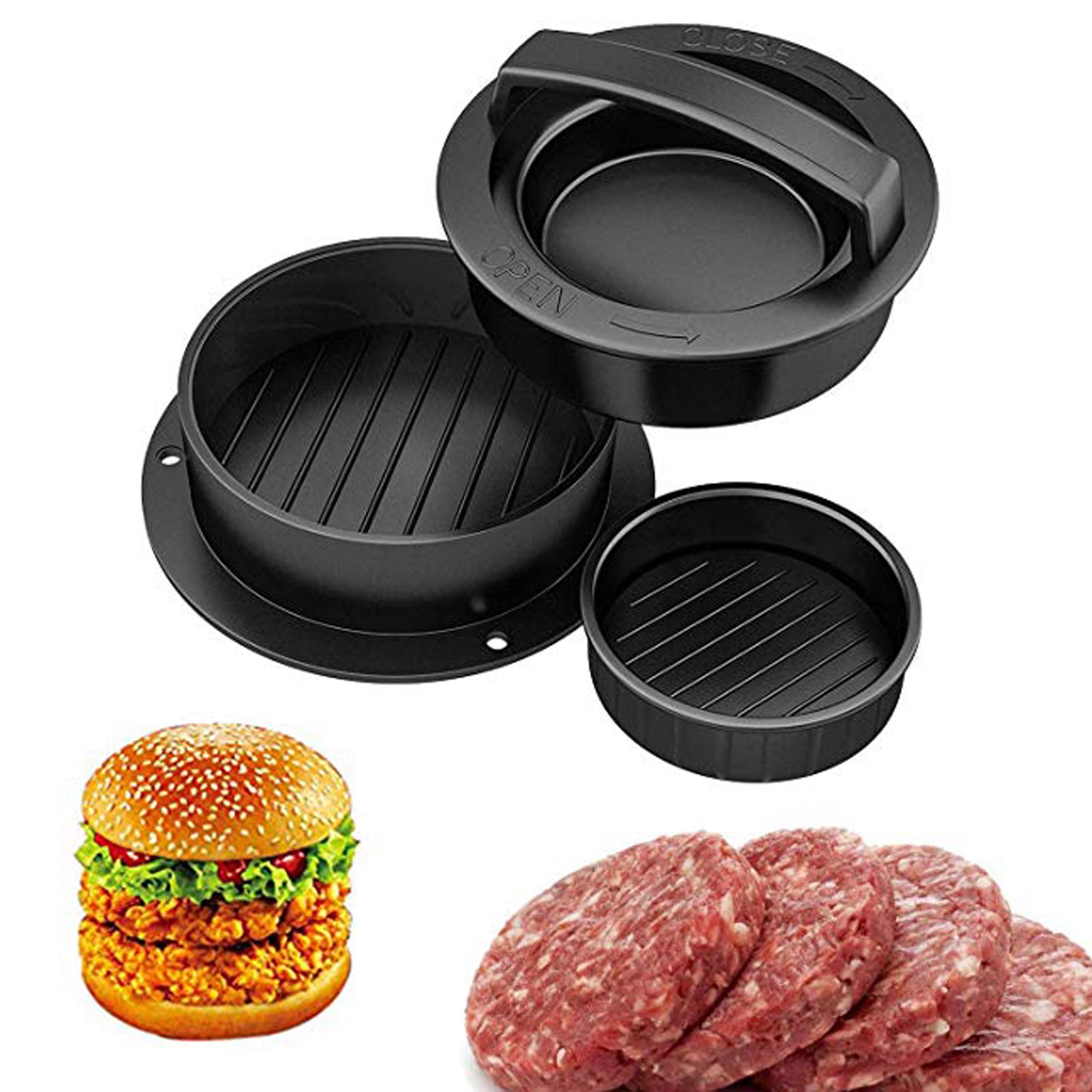 LELINTA Black Stuffed Burger Press Patty Maker, Make the Perfect Burger