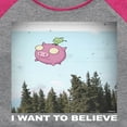 thumbnail image 3 of Invader ZIM - GIR Sitting on Flying Pig - I Want to Believe - Toddler And Youth Girls Raglan Graphic T-Shirt, 3 of 4