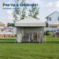 thumbnail image 3 of Riedhoff Pop up Canopy Tent 10 x 10 feet, One-Person Set up Adjustable Height, One Sidewall, White, 3 of 9