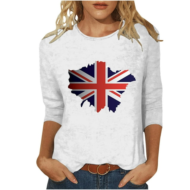 Chemises pour Femmes Blouses à Manches 3/4 pour Femmes Chemise à Imprimé Vintage Décontractée Blouse à Manches 3/4 à Col Rond Tunique Bohème, Blouses pour Femmes, Blouses pour Femmes