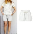 thumbnail image 1 of Lenago Summer Plus Size Shorts for Women Fashionable Solid Color Three Way Pants With Drawstring Shorts on Clearance, 1 of 3