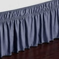 thumbnail image 2 of Wrap Around Bed Skirts 15" Drop, Fully Elastic Dust Ruffle, Soft and Luxury, Fade Resistant, Machine Washable Luxurious Fabric, Twin XXL Size - Navy Blue Solid., 2 of 4