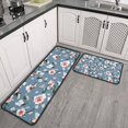 thumbnail image 2 of Pioneer Flower Floral Print Pattern Kitchen Rugs Sets Of 2,Anti Fatigue Kitchen Mat Rugs Non Slip Washable,Decorative Kitchen Floor Mats for Kitchen,Sink,Laundry,17"X30"+17"X47", 2 of 7
