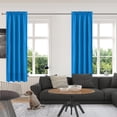 thumbnail image 3 of IEPOFG Fashion 100% Blackout Linen Blend Single Curtain, 42"x84",1-Piece,Blue, 3 of 3