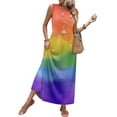 thumbnail image 2 of Women's Boho Maxi Sundress 2026 Summer Beach Dress Tie Dye Scoop Neck Sleeveless Loose Tank Dress, 2 of 7