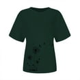 thumbnail image 4 of Womens Tops Spring Round Neck Dandelion Printed Loose Casual Short Sleeved T Shirt Soft Lightweight Breathable Polyester & Spandex 1Pc Top M Shirts for Women, 4 of 5