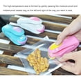 thumbnail image 2 of thinsony Food Sealer Sealing Machine Packaging Tool Multicolored Self-adhesive Base Compact Size Space Saving Keep Fresh Yellow+Pink, 2 of 9