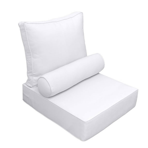 Pipe Trim Small 23x24x6 Outdoor Deep Seat Back Rest Bolster Cushion Insert Slip Cover Set Ad105 Com Rest Bolster Cushion Insert Slip Cover, Cushion Inserts For Outdoor Furniture