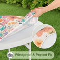 thumbnail image 5 of Pioneer Flower Floral Print Pattern Round Fitted Tablecloth with Elastic Edge,Dining Table Cover Waterproof,Outdoor Round Tablecloth for Camping,Dining,Indoor and Outdoor, 5 of 7