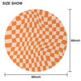 thumbnail image 6 of Orange and White Wavy Checkerboard Pattern Round Tablecloth 60"x60",Wrinkle Wipeable Table Cloth for Kitchen Dining Room Picnic Patio Party, 6 of 6