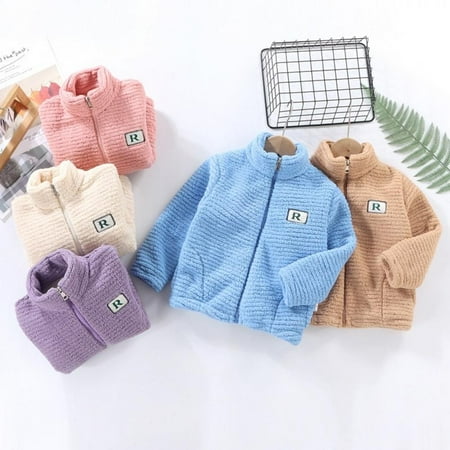 

Baozhu Double-Sided Plush Winter Warm Children s Coat Boys High Neck Zipper Sweater Plush Jacket Girls Clothing Outerwear