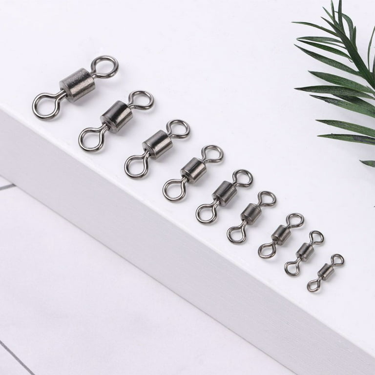 100pcs/lot New Durable High Strength Bearing Barrel Fishing Rolling Swivel  Connector Solid Ring Rolling Swivels Fishing Connector 1# 