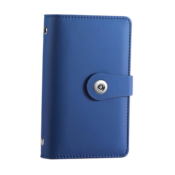 Libro para ahorrar dinero, libro de almacenamiento de gran capacidad, reto de ahorro, A6, accesorios PU Azul oscuro