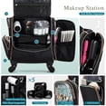 thumbnail image 3 of Stagiant Estuche de maquillaje con ruedas, estuche de maquillaje profesional, organizador de cosméticos de viaje, bolsa de almacenamiento para maquilladores, peluqueros, barberos, con 5 bolsas de aseo, 3 of 5