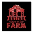 thumbnail image 1 of DistinctInk Custom Bumper Sticker - 8" x 8" Decorative Decal - Black Background - Life is Better Down on the Farm, 1 of 2