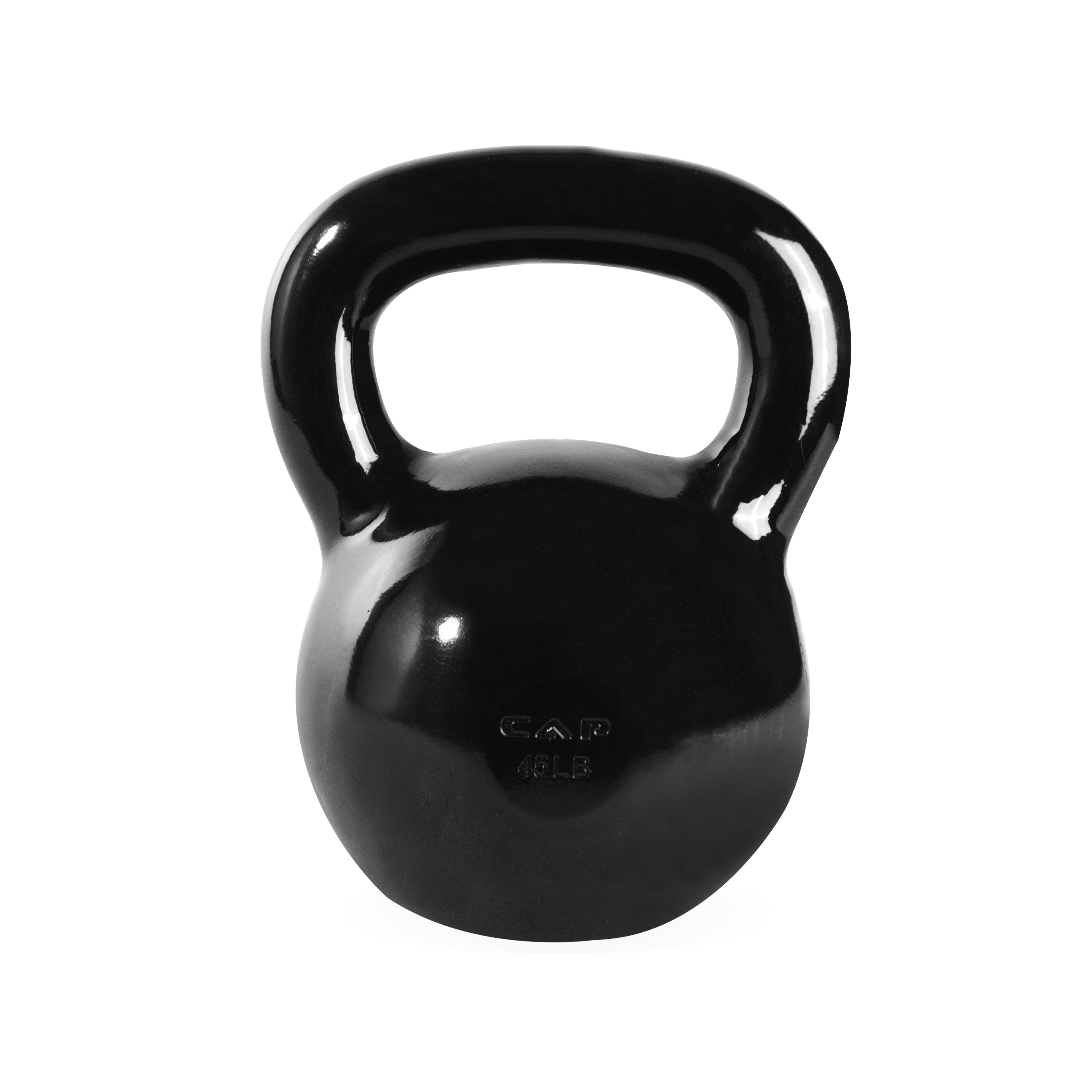 CAP Barbell Cast Iron Kettlebell, Black, 45LBS