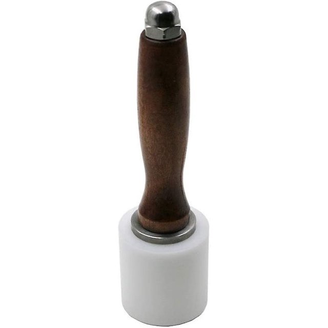 Martillo para tallar cuero, mazo de artesanía en cuero Diy, club de costura de cuero de vaca, mango de madera de cabeza recta de nailon 21cm Banban
