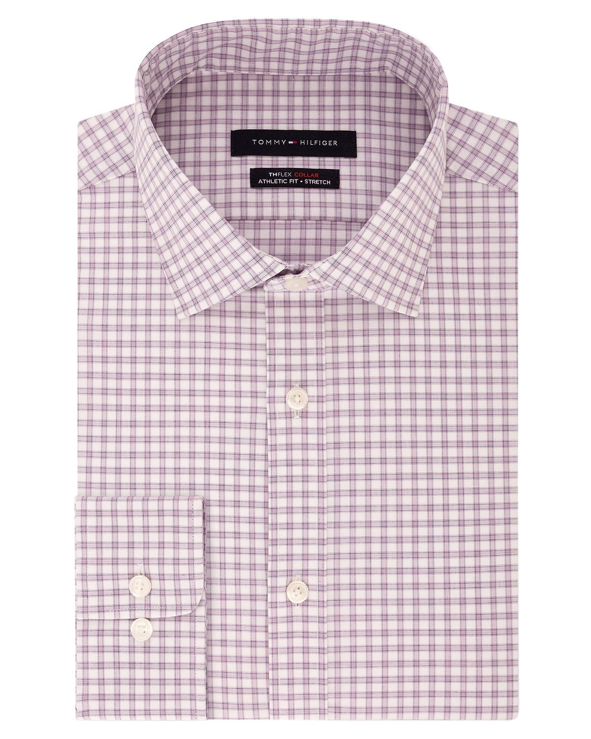 Tommy Hilfiger Tommy Hilfiger Mens Athletic Fit TH Flex Purple Check