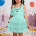 thumbnail image 2 of HNMKIU Girls Carnival Dance Tutu Skirt Ballet Performance Layered Flared Party Skirt With Satin Waistband For Recital Play Dress Up Green,2-3 Years, 2 of 4