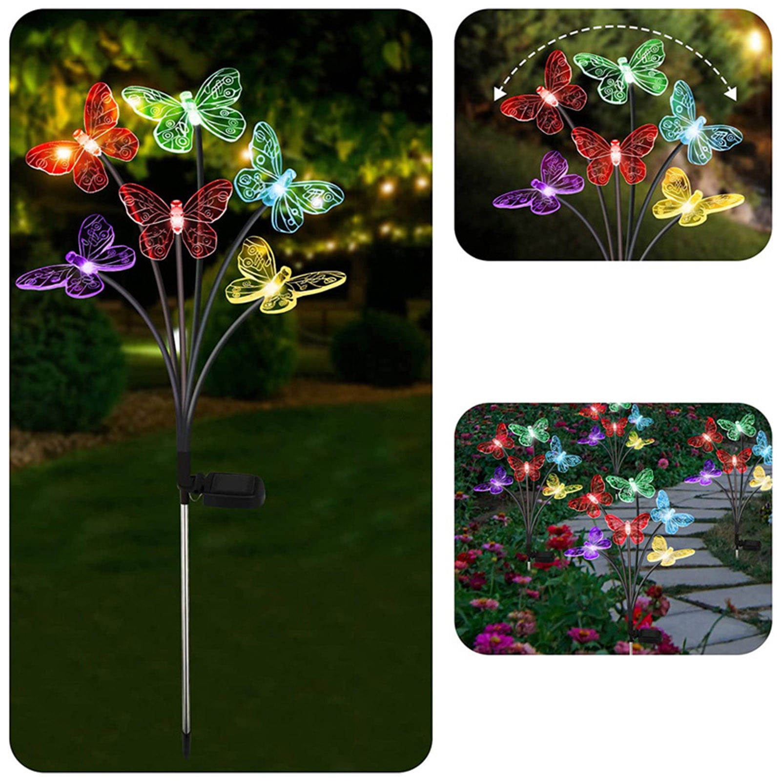 Qocolhg Solar Lights Outdoor Waterproof, Outdoor Solar Lights Butterflies Shaped Solar Garden Lights Waterproofing Outdoor Decoration Garden Lawns Solar Lights