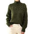 thumbnail image 4 of Women's Fall Turtleneck Cable Knit Sweater Casual Winter Lightweight Long Sleeve Soft Comfy Pullover Jumper Tops, 4 of 5