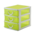 thumbnail image 4 of Vitrinas para cosméticos, organizador de almacenamiento de 3 cajones, apilable, ahorra espacio, escritorio, dormitorio, suministros de belleza, caja amarillo, 4 of 8