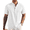 1-white, variant on Men's Henley Shirt Short Sleeve Cuban Guayabera Shirt Hippie Casual Beach Band Collar T Shirts