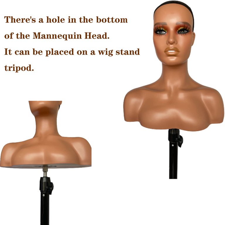 Voloria Realistic Female Mannequin Wig Head with Shoulder Manikin