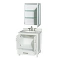 thumbnail image 2 of Wyndham Collection Sheffield 30" Wood & Carrara Single Bathroom Vanity in White, 2 of 3