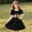 Black, variant on Girls' Renaissance Two Piece Dress Floral Cinch Belt Off Shoulder Puff Sleeve Flared A Line Skirt Vintage Cosplay for Girls 3-12Y, Halloween Costumes for Girls Pink 10 Years