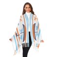 thumbnail image 3 of FORMRS Womens Scarf Winter Soft Long Big Warm Shawls Wrap Tassel Scarves, Blue Nautical Pattern, 3 of 9