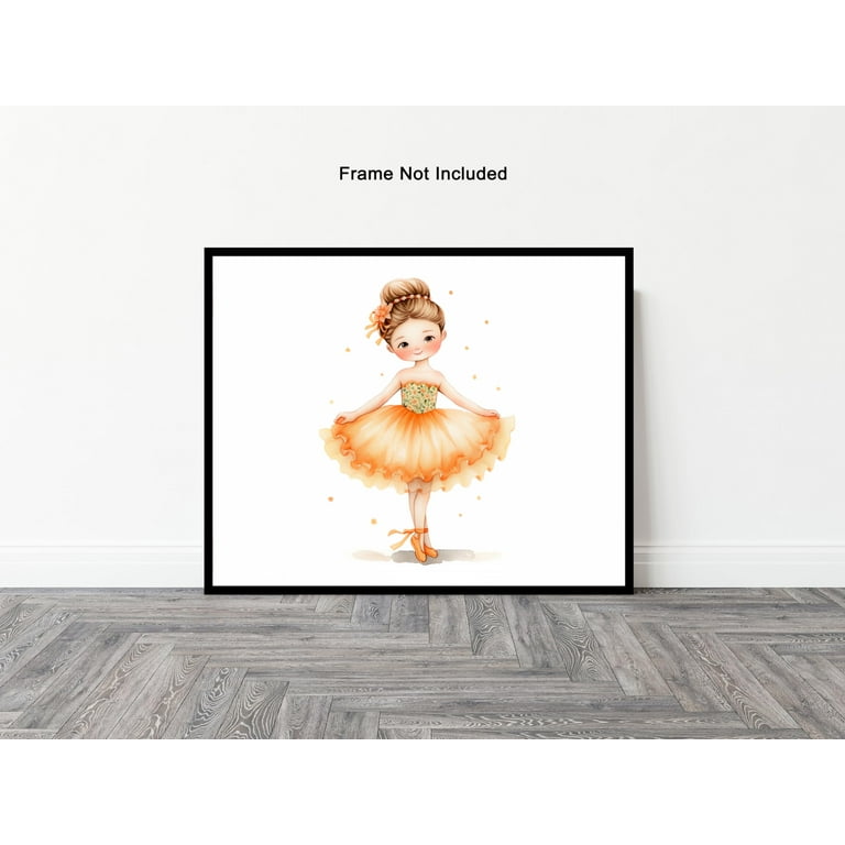 Poster Master Ballerina Girl Poster - Little Girl in Orange Dress