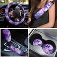 thumbnail image 3 of Yuyamidu Dolphin Car Seat Cover Set of 15 Purple Moon Car Carpet Mats Universal Steering Wheel Cover Seat Belt Covers Car Cup Holders Gear Shift Knob Cover 15 PCS, 3 of 6