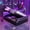 Purple+Black + Upholstered + Queen, variant on 1. ChenyueFurn Queen Gaming Bed,7-Color LED Headboard,Hydraulic Lift Storage,Cyberpunk Style,Red