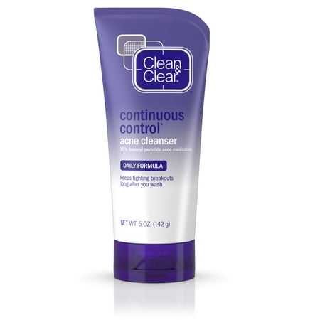 (2 pack) Clean & Clear Continuous Control Daily Acne Face Wash, 5 (Best Solution For Acne And Oily Skin)