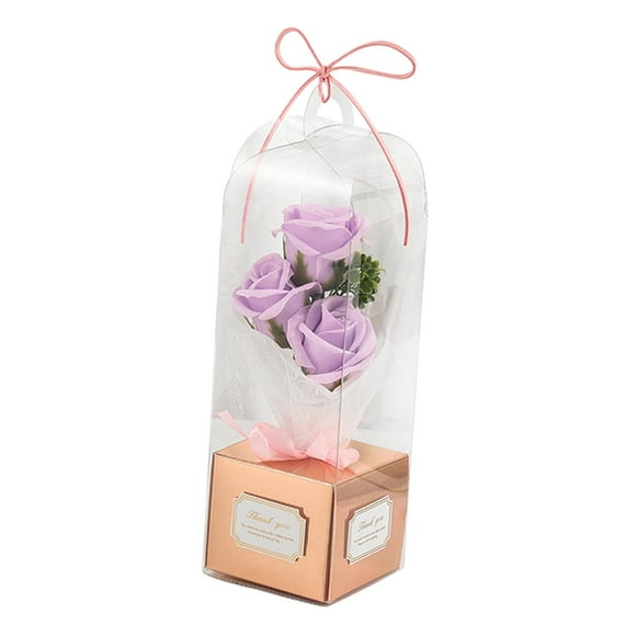 Ramo de Jabon Sunnimix Flor de Jabon Perfumado Con Caja de Regalo Rosas Violetas