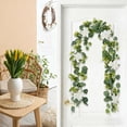thumbnail image 2 of Faux Eucalyptus Rattan Garland 70.9 Inch, Bendable Artificial Flower Vine for Home Wall Decoration, Wedding Arch Decorations, 1 Rattan Cane, 2 of 5