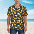 thumbnail image 2 of Disketp Autumn Pumpkin Maple Leaf Plants Hawaiian Shirts for Men,Mens Casual Short Sleeve Button Down Shirts Beach Shirt,XX-Large, 2 of 7